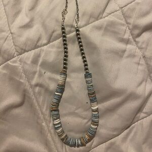 Blue heishi stone necklace